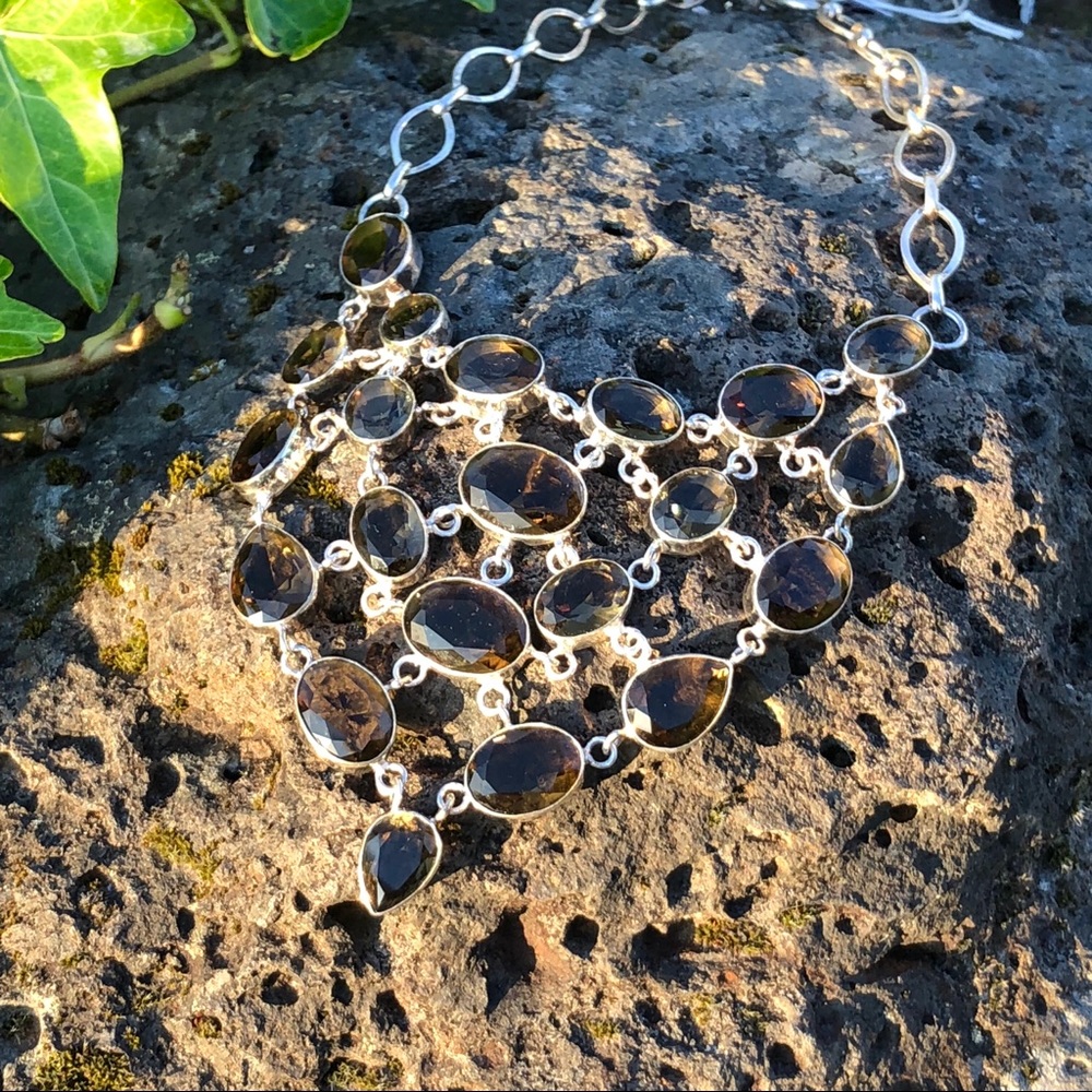 SOLD Smokey topaz necklace - Picture 5 of 8